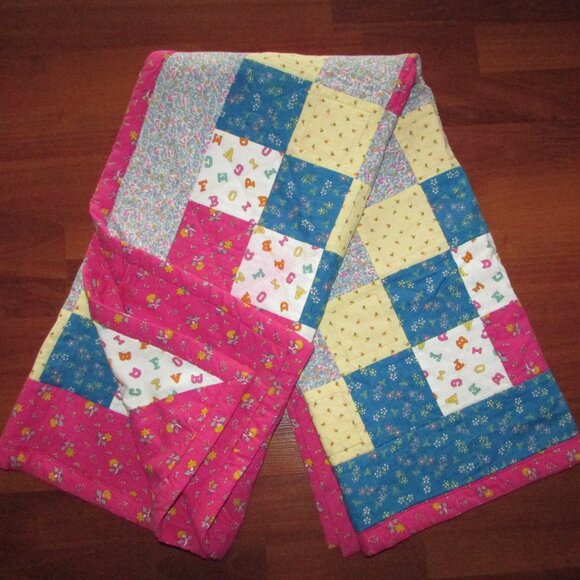 Handmade Patchwork Baby Play Quilt – Vintage Cotton - Picture 9 of 11